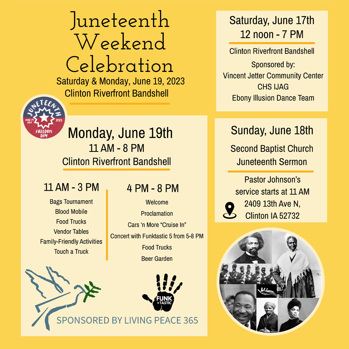 Juneteenth Event poster, all contained text is in the accompanying copy