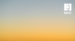 Gray gold gradient EICC Zoom Background, click to download