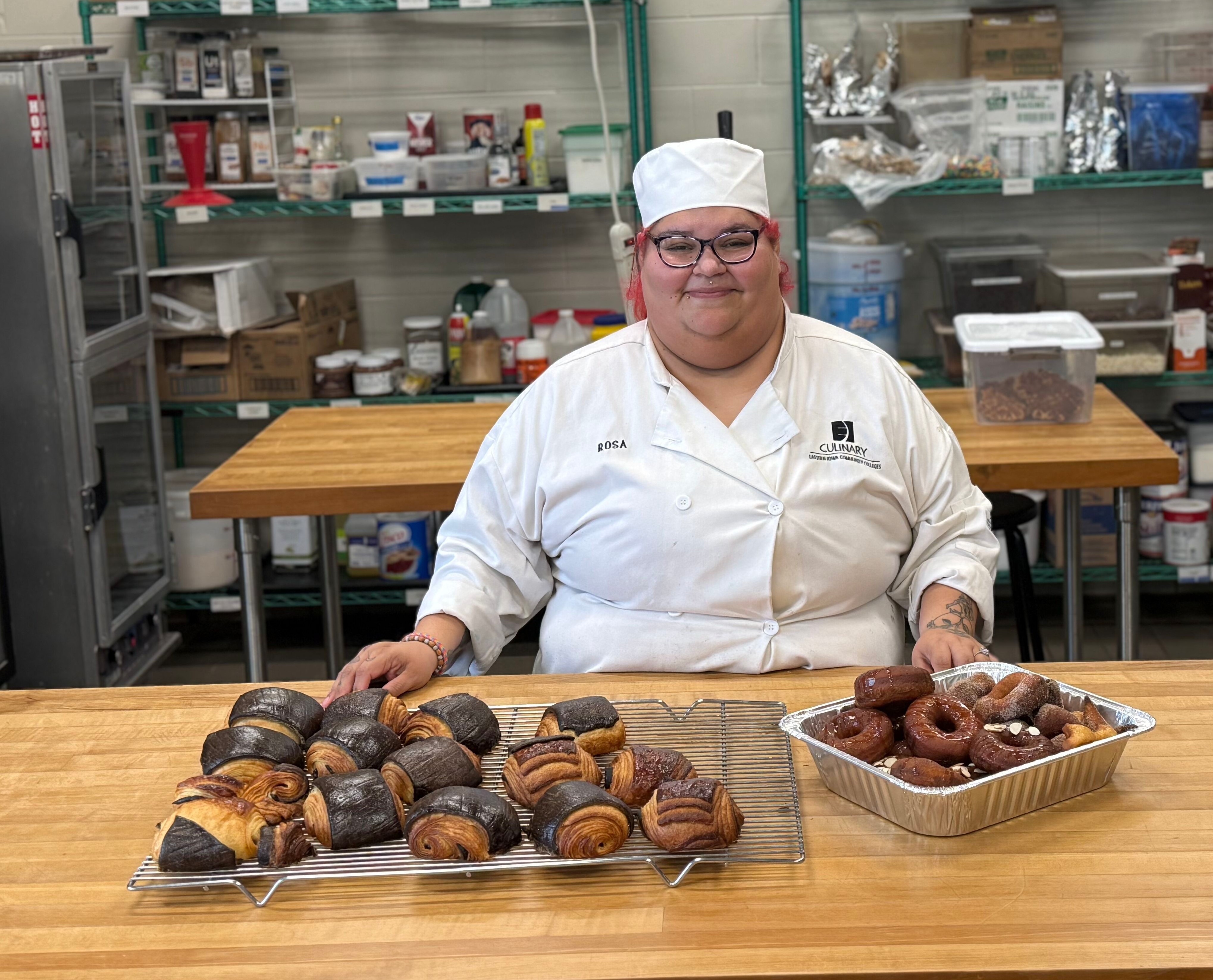EICC Rosamarie Gomez posing in baking lab.